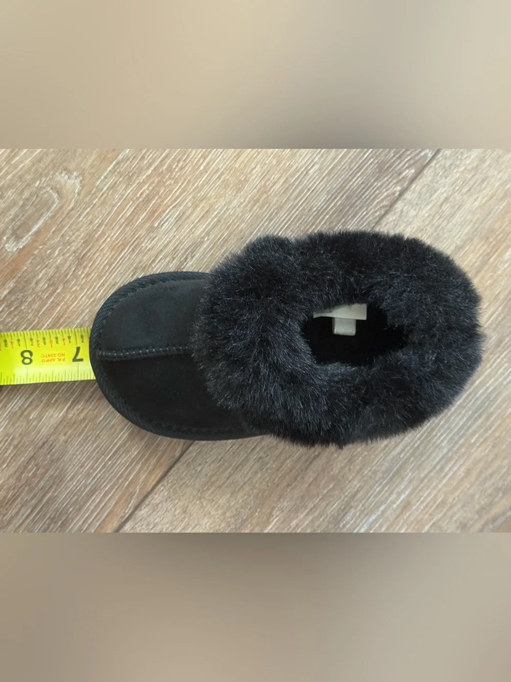 Toddler Piper Faux Fur Cuff Scuff Slippers - Cat & Jack™ Jet Black 7